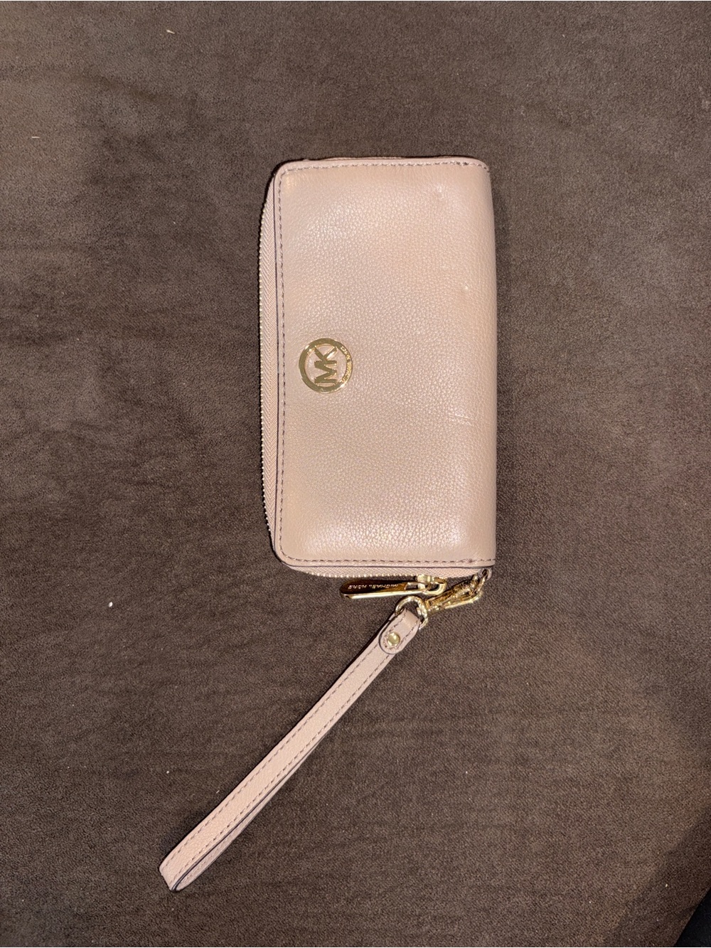 Michael Kors Blush Wristlet Phone Case with Gold Logo